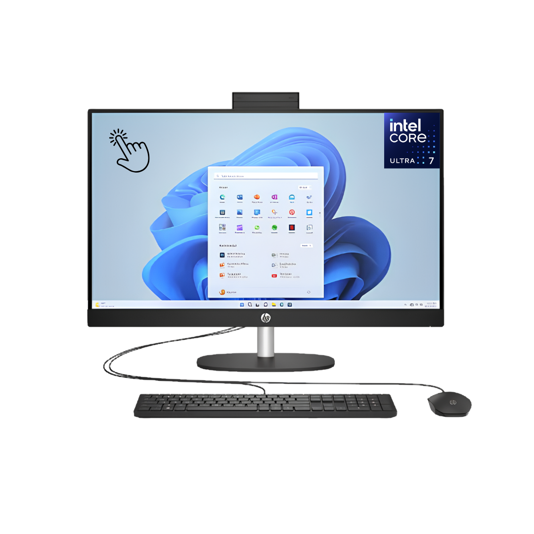 All in One HP 27-CR1008ne, Intel Ultra 7-155U, RAM 16GB, SSD 1TB, Intel Graphics, 27 FHD IPS Touch Screen, Black