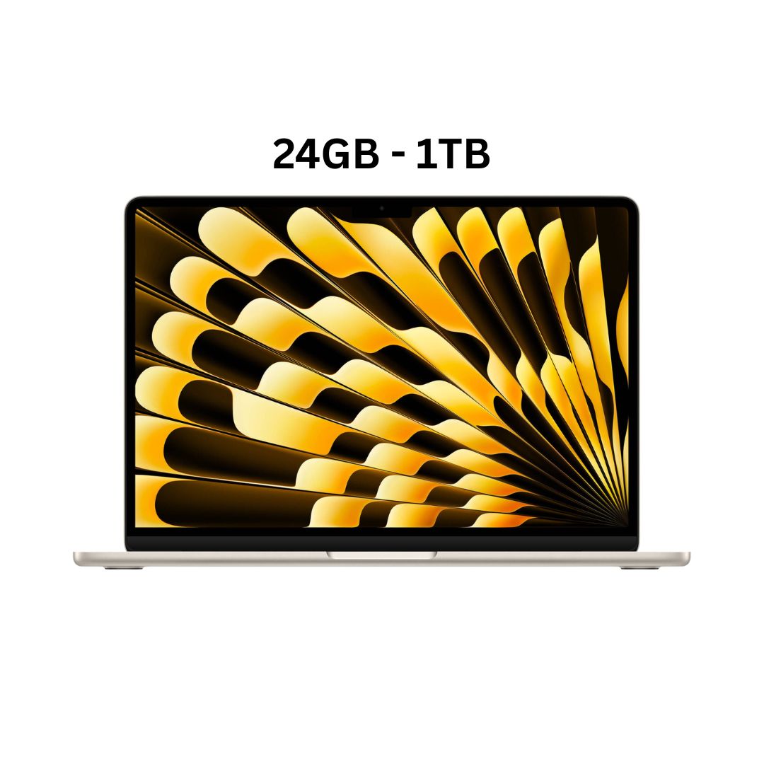 Apple Macbook Air MDHD4AB/A - A3449, M5 Chip (10 Core), GPU (8 Core), RAM 24GB, SSD 1TB, 13.6 (2560 x 1664), Starlight