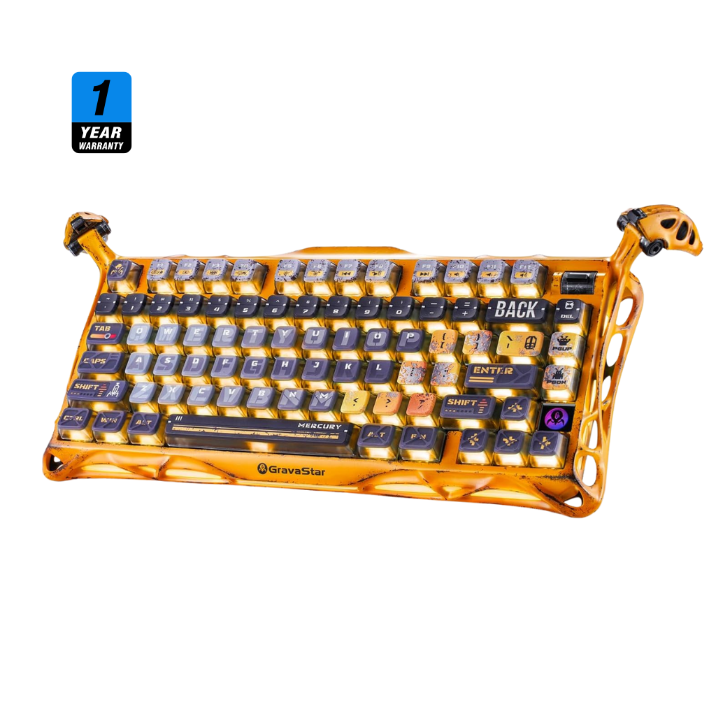 GravaStar Mercury K1 Pro Special Edition Gaming Keyboard - Battle-Worn Yellow
