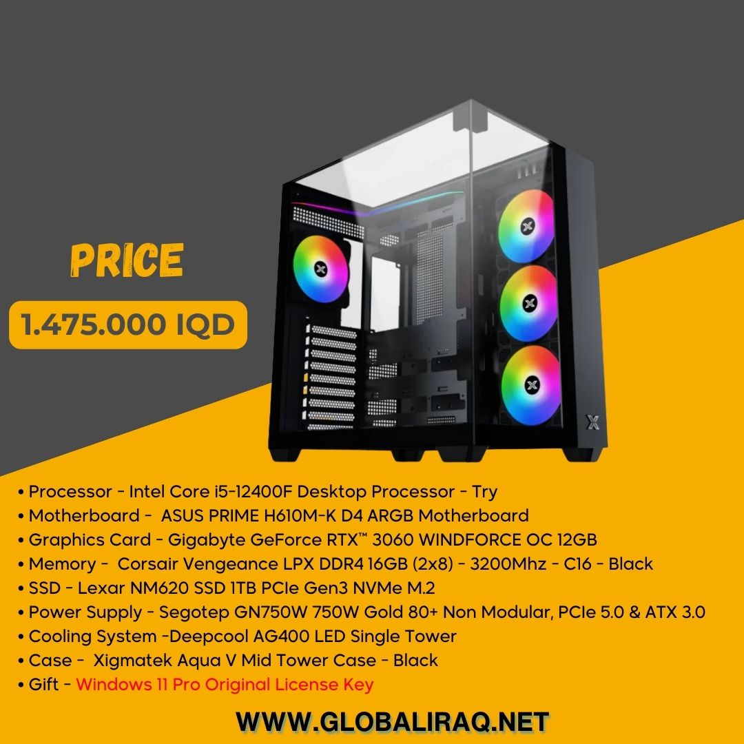 Pc Build intel i5 12400F, RTX 3060 12GB