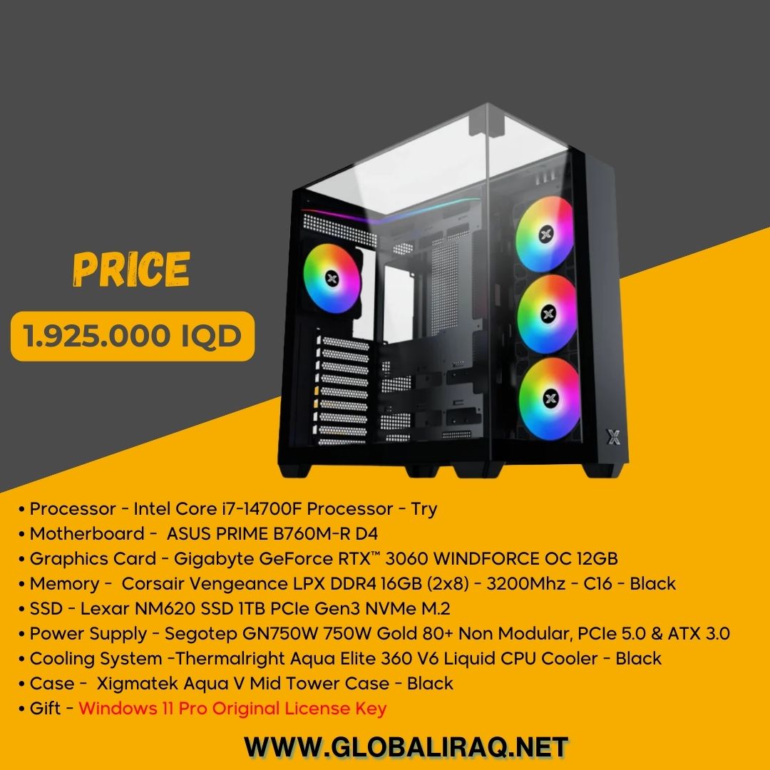 Pc Build intel i7 14700F, RTX 3060 12GB