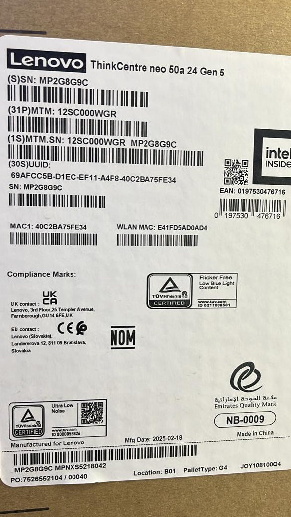 All in One Lenovo 24IRH9 (0WGR), Intel Core i7-13620H, RAM 8GB, 512GB SSD, Intel UHD Graphics, 24 FHD IPS 100Hz, Luna Grey