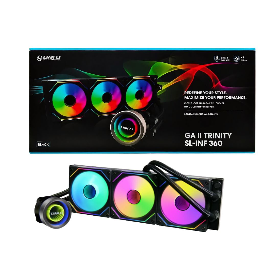 مبرد سائل LIAN LI GA II TRINITY SL-INF 360 RGB AIO - أسود