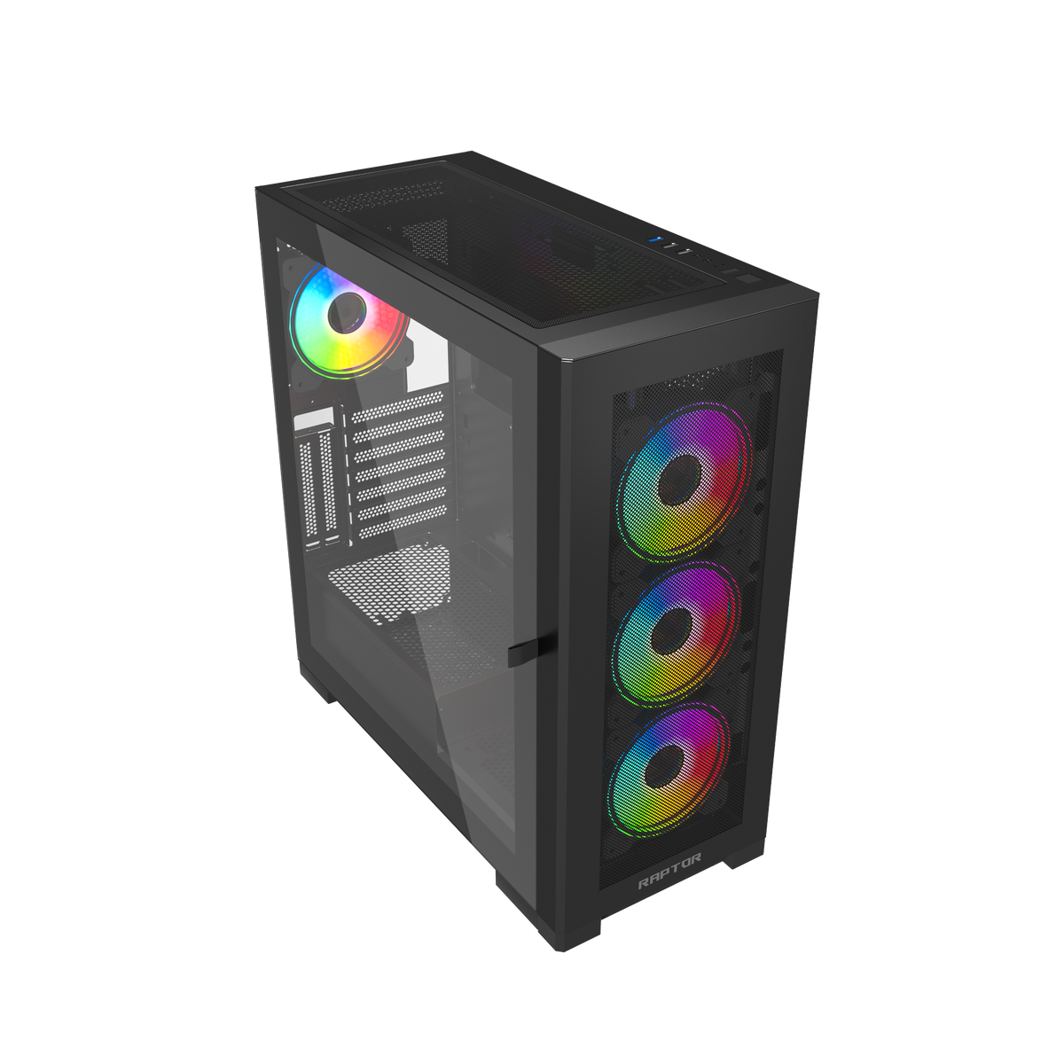Raptor 290-XL ARCTIC HAWK RGB Mid Tower Case - Black - شركة القيم العالمية للحاسبات