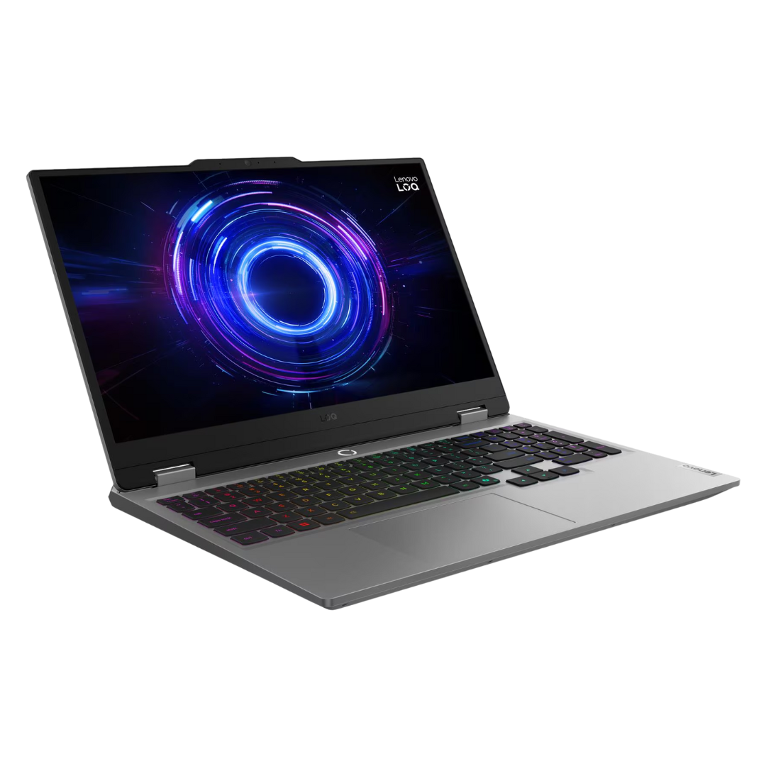لينوفو LOQ 15IRX10 - (9WPS)، معالج Intel Core i7-14700HX، ذاكرة وصول عشوائي 24 جيجابايت، قرص صلب SSD بسعة 512 جيجابايت، بطاقة رسومات NVIDIA RTX 5060 بسعة 8 جيجابايت، شاشة 15.6 بوصة FHD (1920x1080) IPS بتردد 144 هرتز، لون رمادي قمري