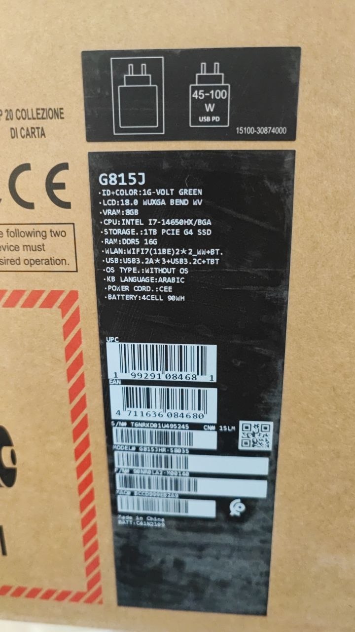 ASUS ROG Strix G18 G815JHR-S8035 - معالج Intel Core i7-14650HX, ذاكرة وصول عشوائي (RAM) 16 جيجابايت, قرص صلب (SSD) 1 تيرابايت, بطاقة رسوميات RTX 5050 8 جيجابايت, شاشة 18 بوصة WUXGA 144 هرتز