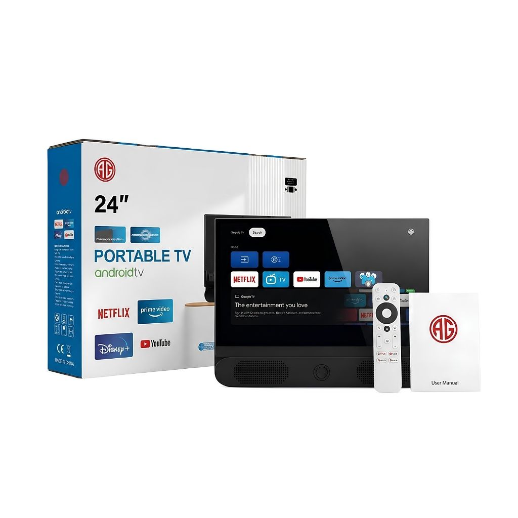 Raptor 24" Portable Smart TV - Full HD, 10000mAh Battery - Black