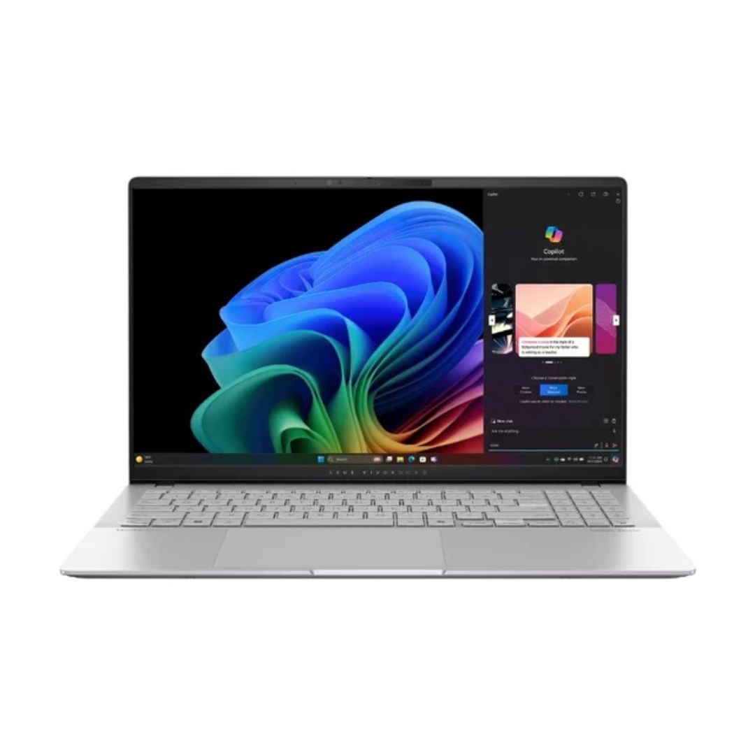 ASUS Vivobook S 15 OLED S5507QA-MA049W, Snapdragon X Elite, RAM 32GB, 1TB SSD, Qualcomm Adreno, 15.6 Inch 3K OLED 120Hz, Cool Silver
