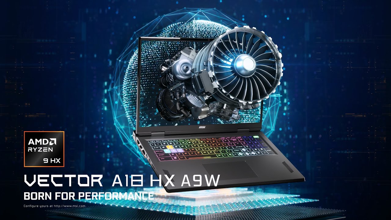 MSI Vector A18 HX A9WIG-206AE, Ryzen 9-9955HX, RAM 64GB, SSD 2TB, NVIDIA Geforce RTX 5080 16GB, 18.0 Inch QHD+ 240Hz, Cosmos Gray