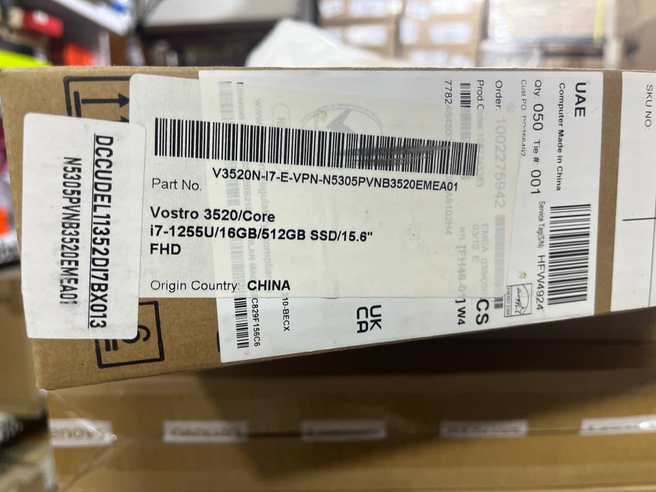 Dell vostro 15-3520, Intel Core i7-1255U, RAM 16gb, SSD 512GB, Intel UHD Graphics, 15.6 Inch FHD, Black