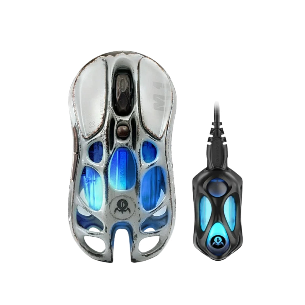 GravaStar Mercury M1 Pro Gaming Mouse - Silver Mist