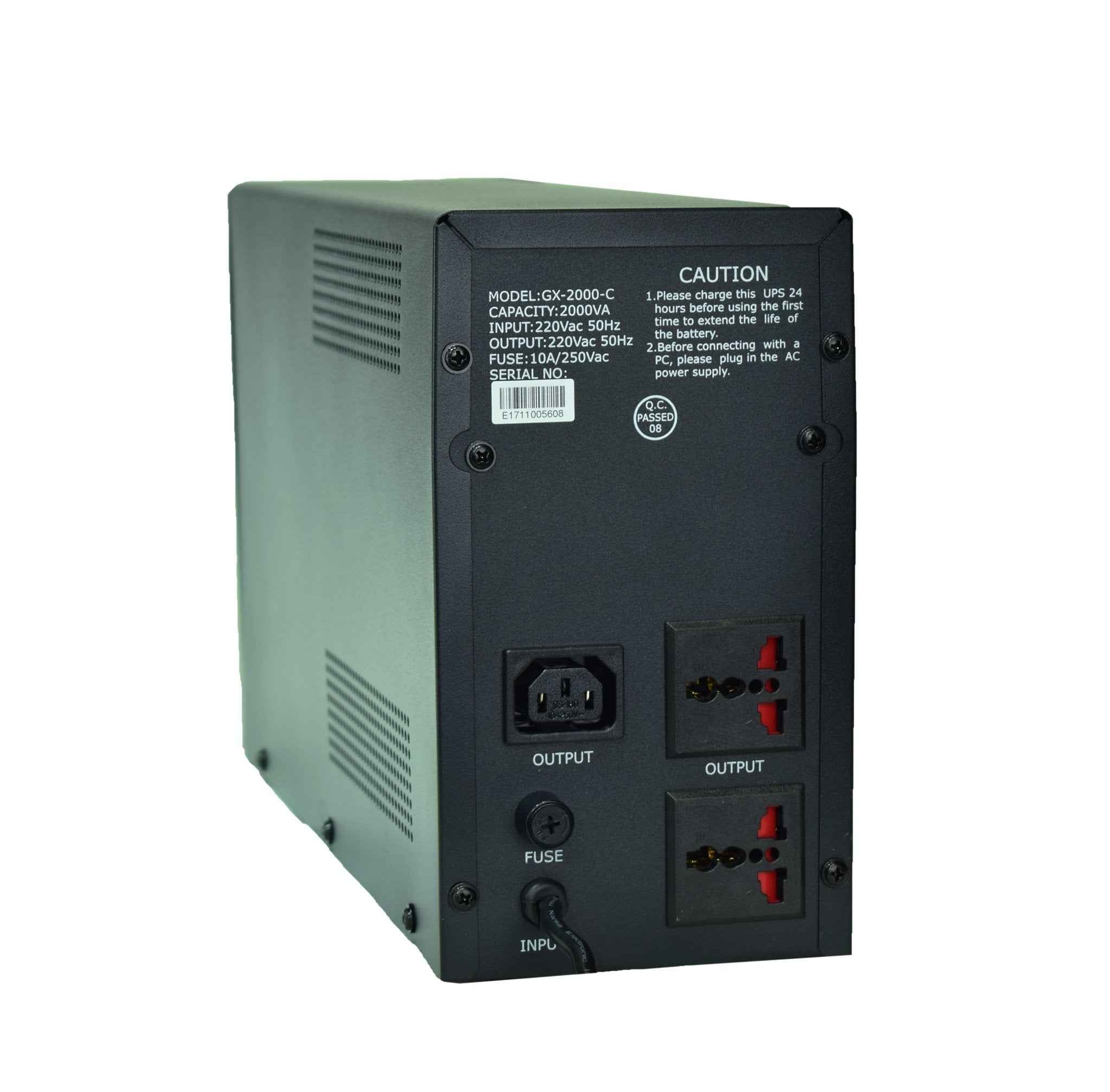 UPS GeTX GXK-2000-C (2000VA, 2KV) Line interactive , 12V9Ax2 Battery - Yellow Box