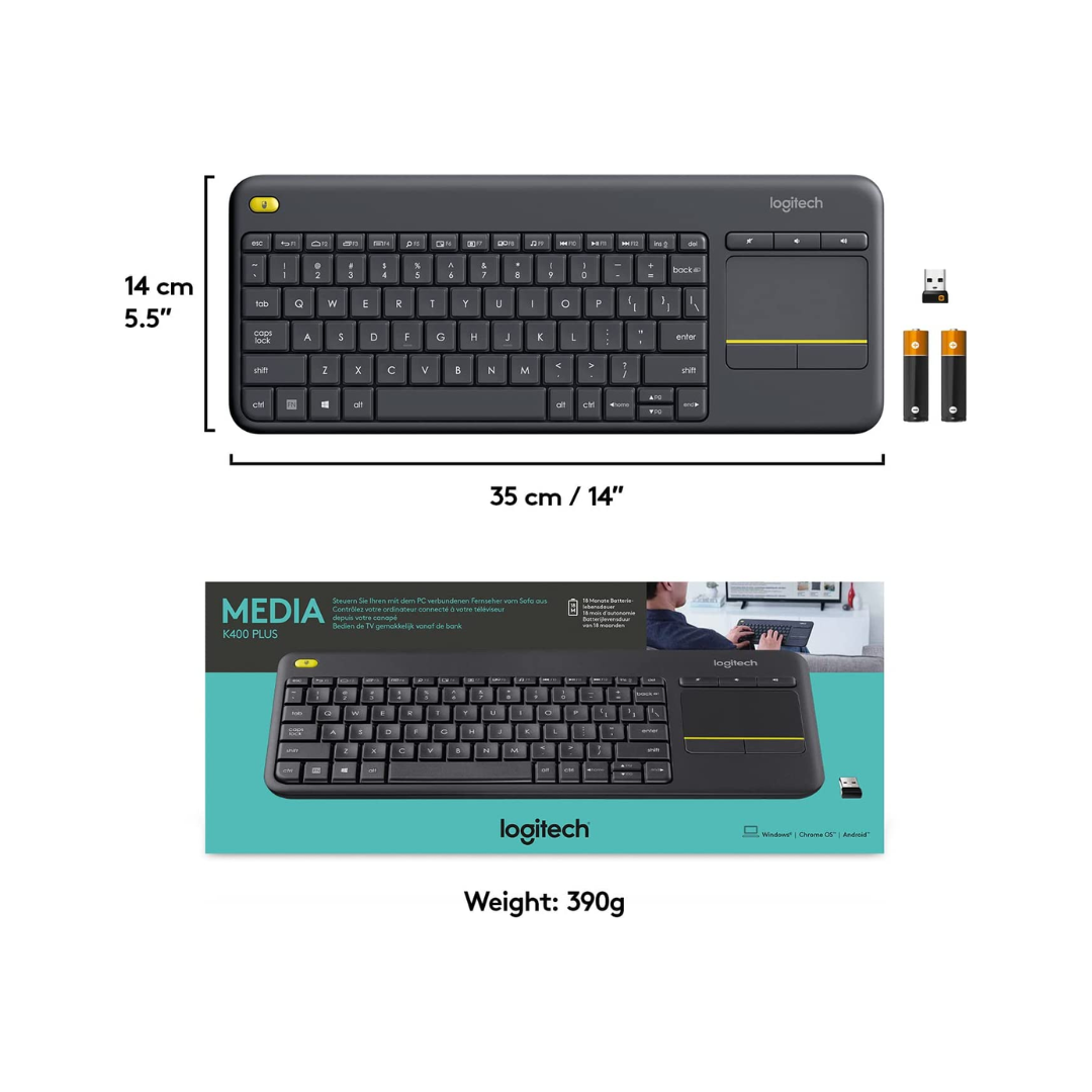 Logitech K400 Plus Wireless Touch Keyboard