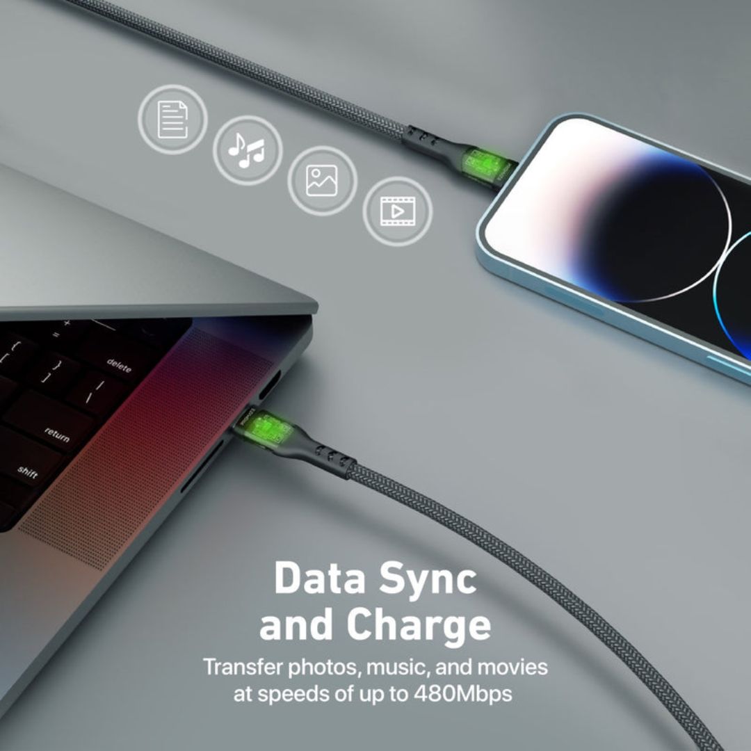 Promate TransLine-Ci 27W USB-C to Lightning Cable 1.2M - Black