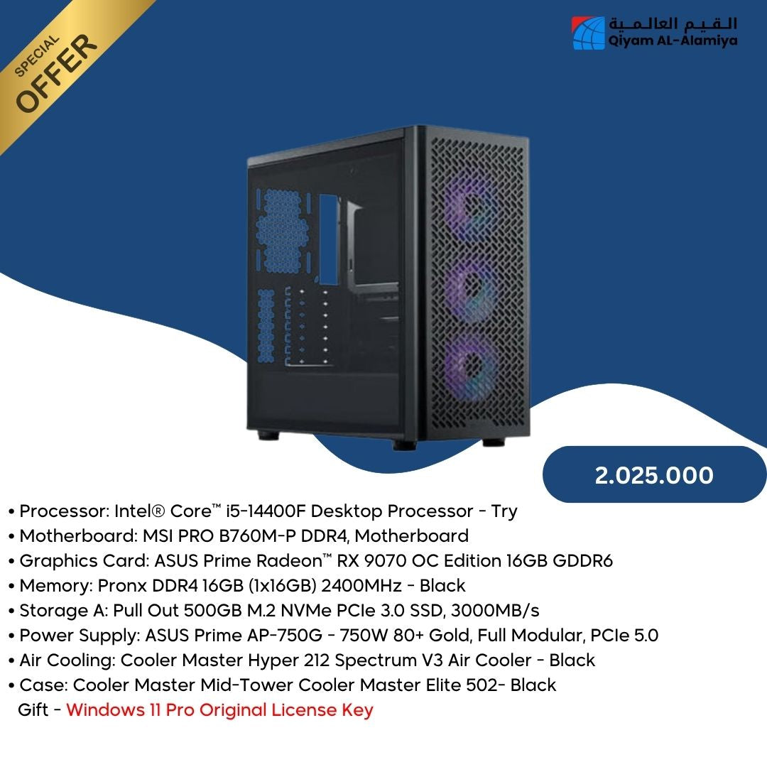 Pc Build  Intel i5-14400F, RX RX 9070 16GB