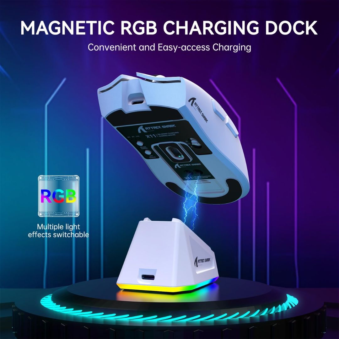 ATTACK SHARK X11  Wireless Gaming Mouse - White