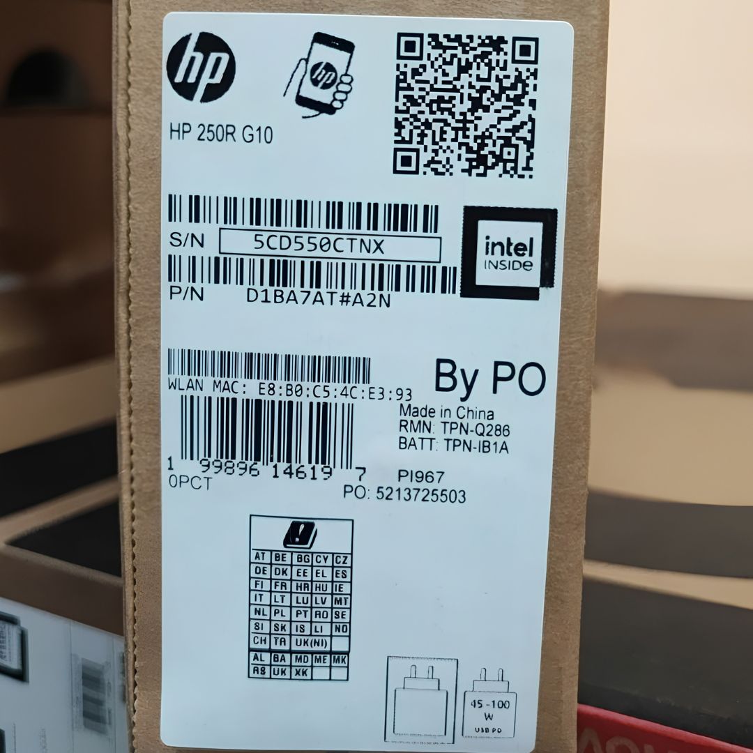 HP 250R G10, Intel Core 7-150U, RAM 16GB, SSD 512GB, Intel Graphics, 15.6 Inch FHD IPS, Turbo Silver