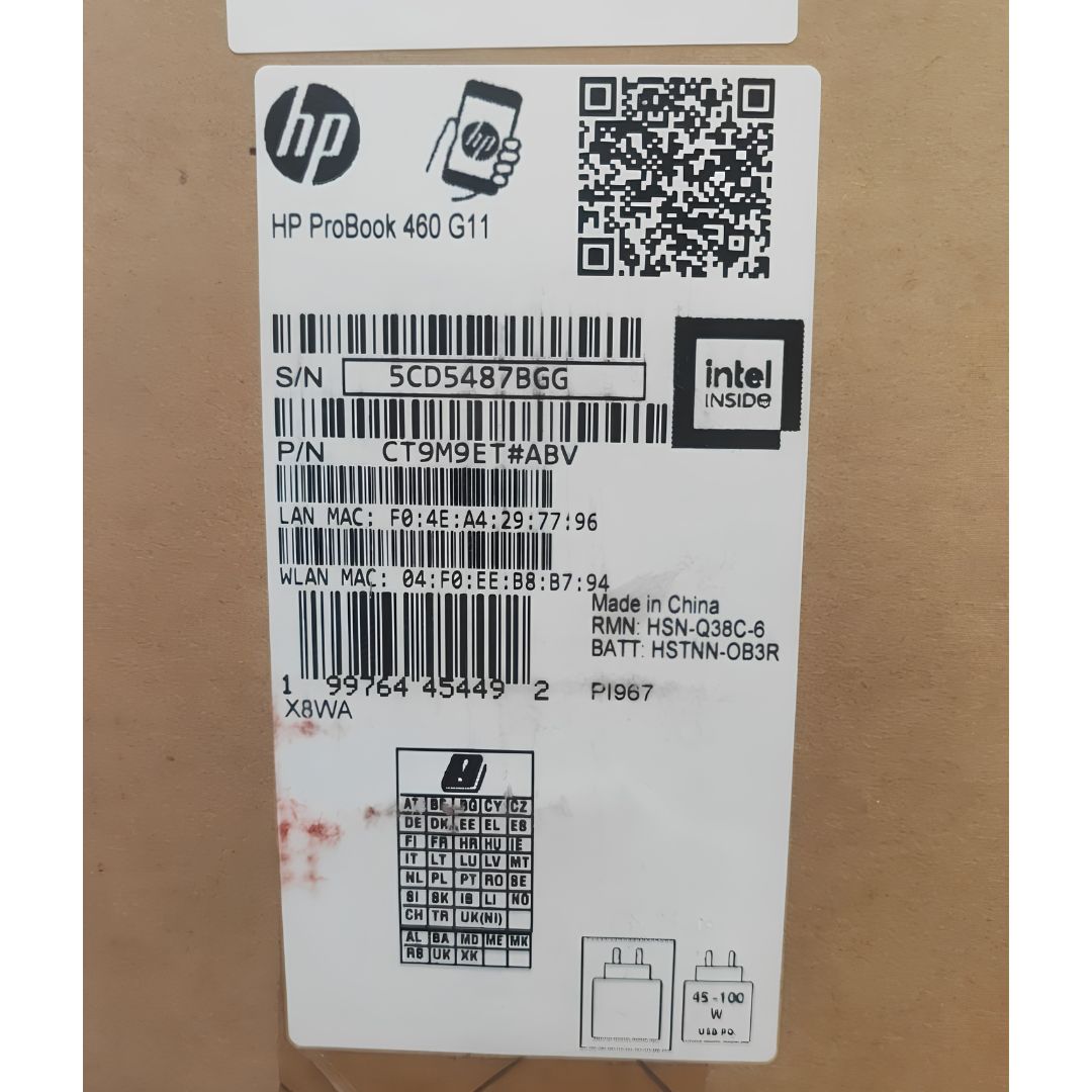HP ProBook 460 G11, Intel Ultra 7-155U, RAM 16GB, SSD 1TB, Intel Graphics, 16 Inch WUXGA IPS, Pike Silver