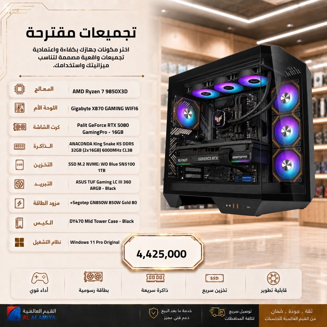 Pc Build AMD Ryzen 7 9850X3D , RTX 5080 16GB