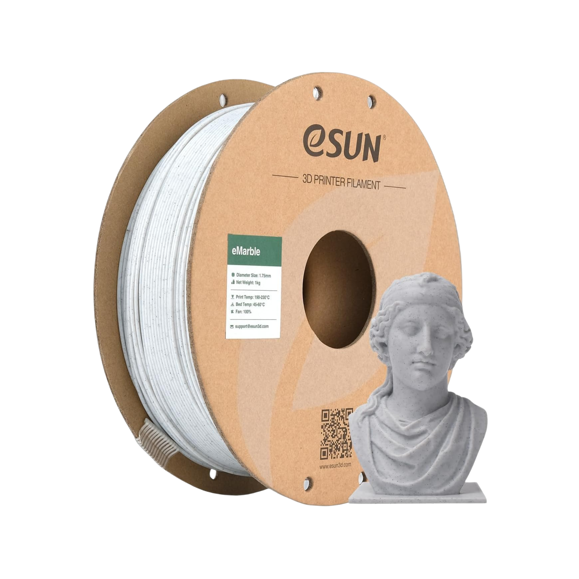 Esun PLA-Marble 3D Printing Filament 1KG - Grey