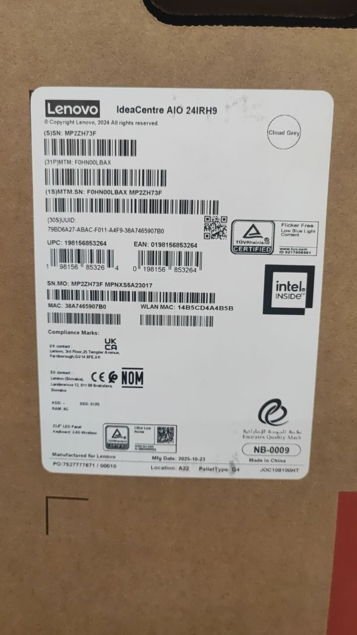 All in One Lenovo IdeaCentre 24IRH9 - (LBAX) Intel Core i5-1315U, RAM 8GB, SSD 512GB, Intel® UHD Graphics, 24 FHD Touch IPS, White