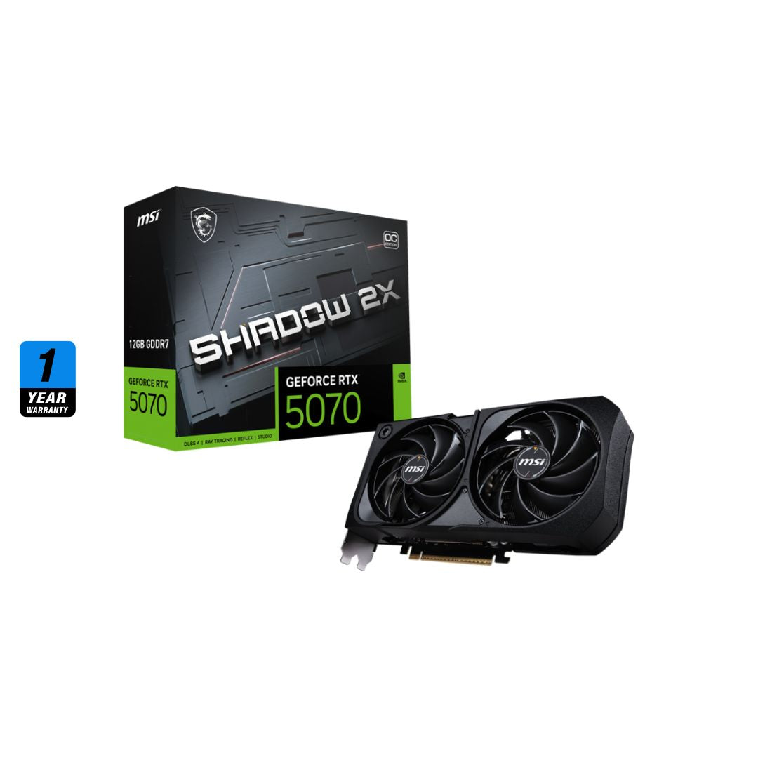 MSI GeForce RTX 5070 SHADOW 2X OC 12GB GPU in Iraq – GDDR7, PCIe
