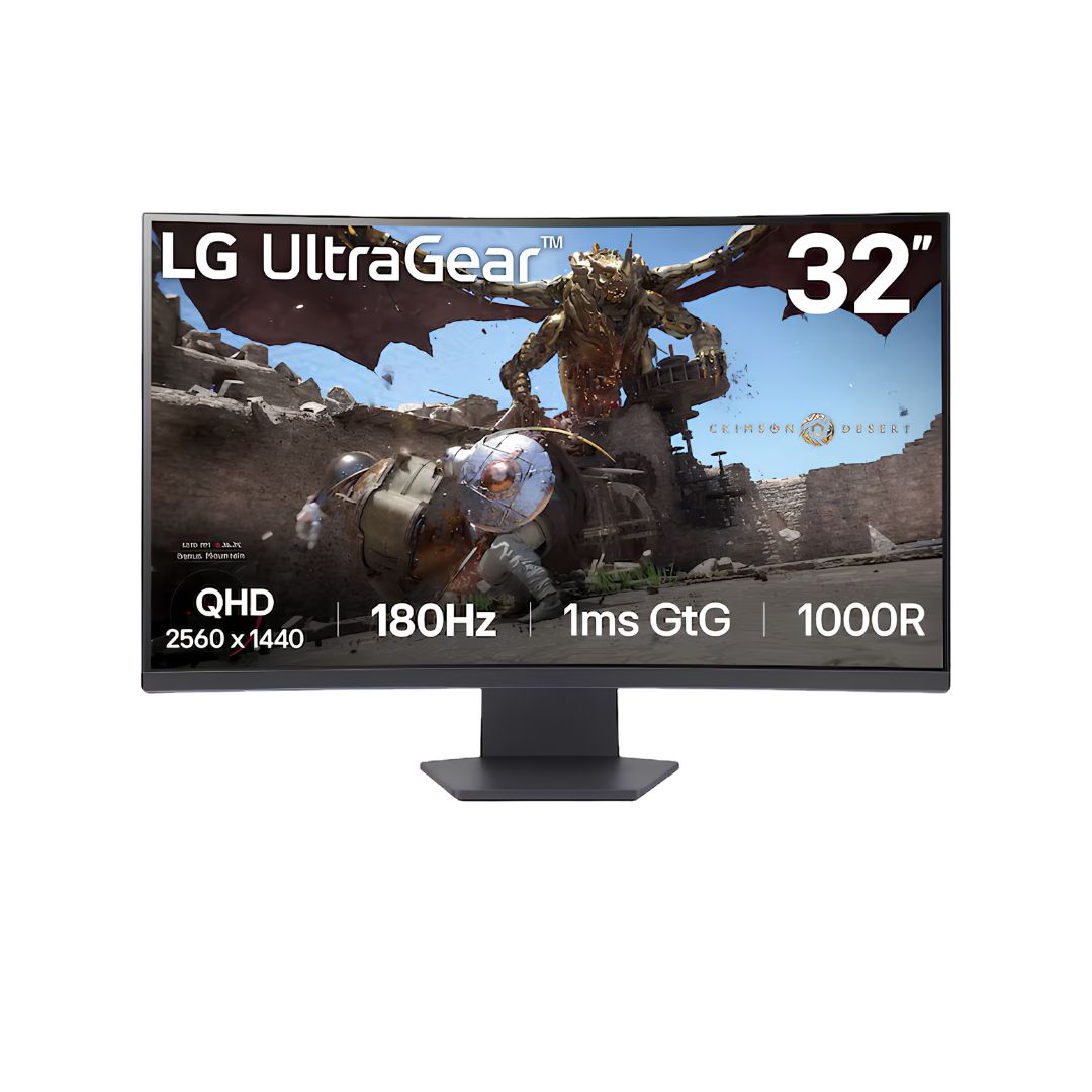 LG 32GS60QC-B 32 inch, 2K QHD (2560x1440) 180Hz, VA Curved, Monitor