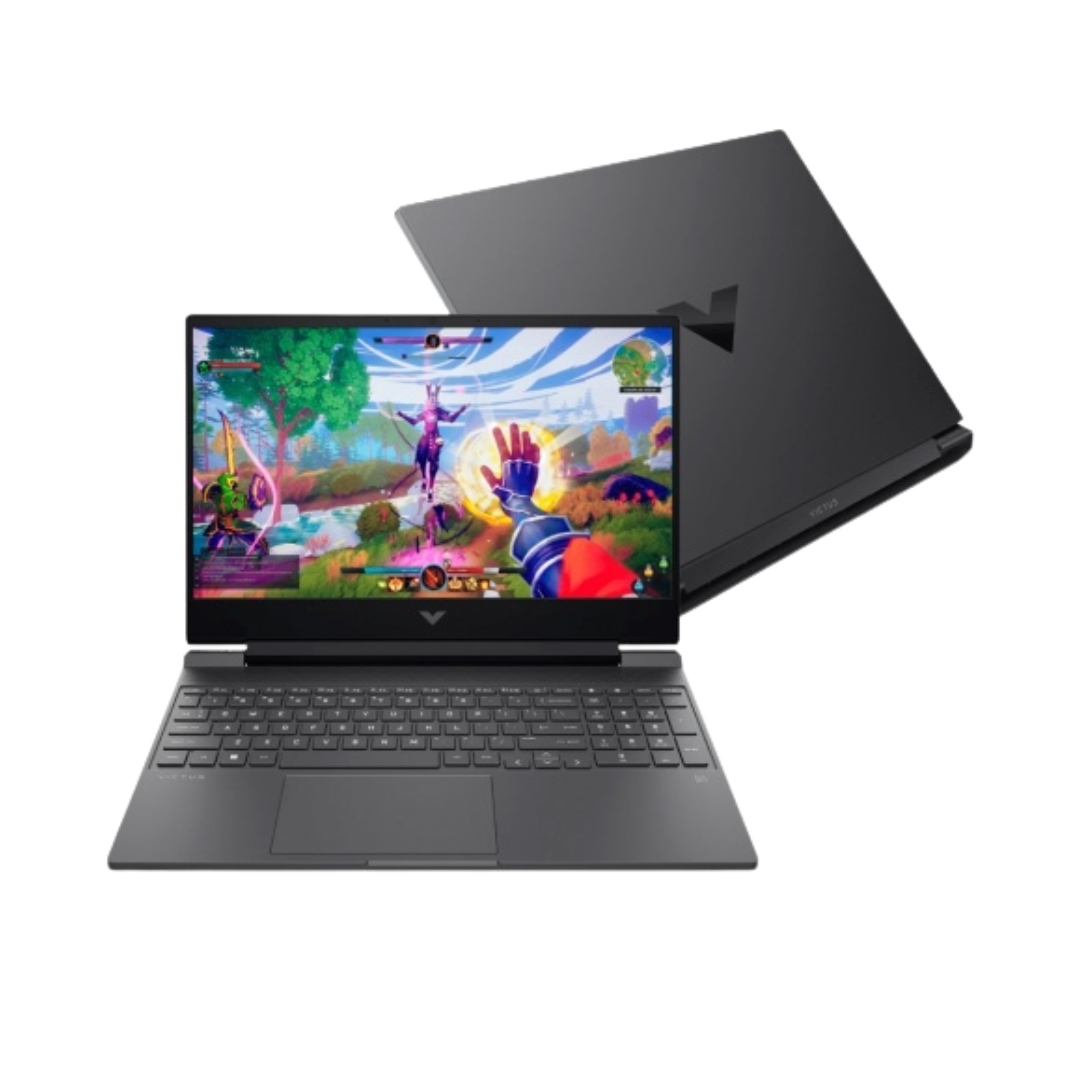 HP فيكتس 15-fa2082wm، معالج Intel Core i5-13420H، ذاكرة وصول عشوائي 16 جيجابايت، قرص صلب 512 جيجابايت SSD، بطاقة رسومات NVIDIA RTX 4050 6 جيجابايت، شاشة 15.6 بوصة عالية الدقة 144 هرتز، أسود