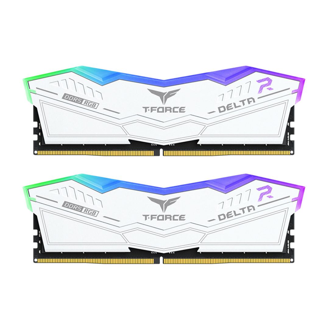 TEAMGROUP T-Force Delta RGB DDR5 Ram 32GB (2x16GB) 6000MHz CL38 - White