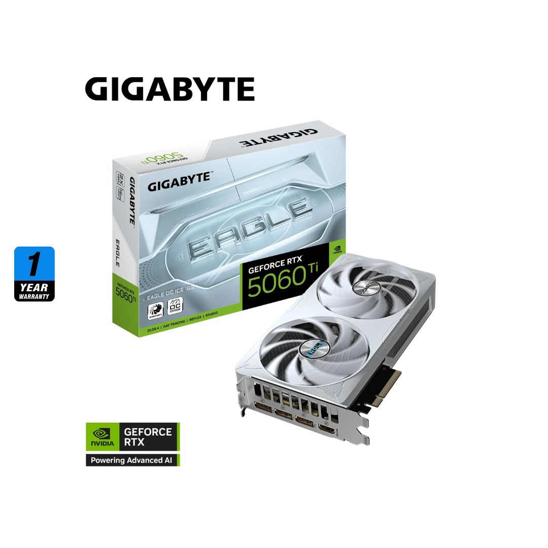 Gigabyte RTX 5060 Ti EAGLE OC ICE 16GB GPU in Iraq – GDDR7, PCIe