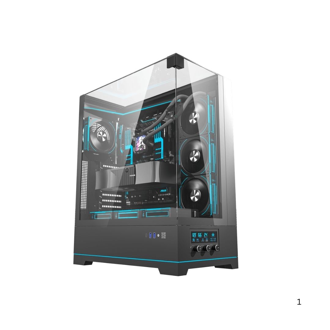 DarkFlash DY450L Pro Mid Tower Case , 1 Fan - Black
