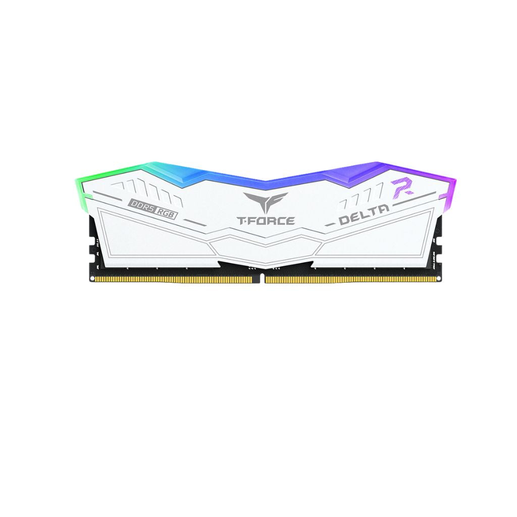ذاكرة الوصول العشوائي TEAMGROUP T-Force Delta RGB DDR5 بسعة 16 جيجابايت (16x1 جيجابايت) 6000 ميجاهرتز CL38 RGB - أبيض
