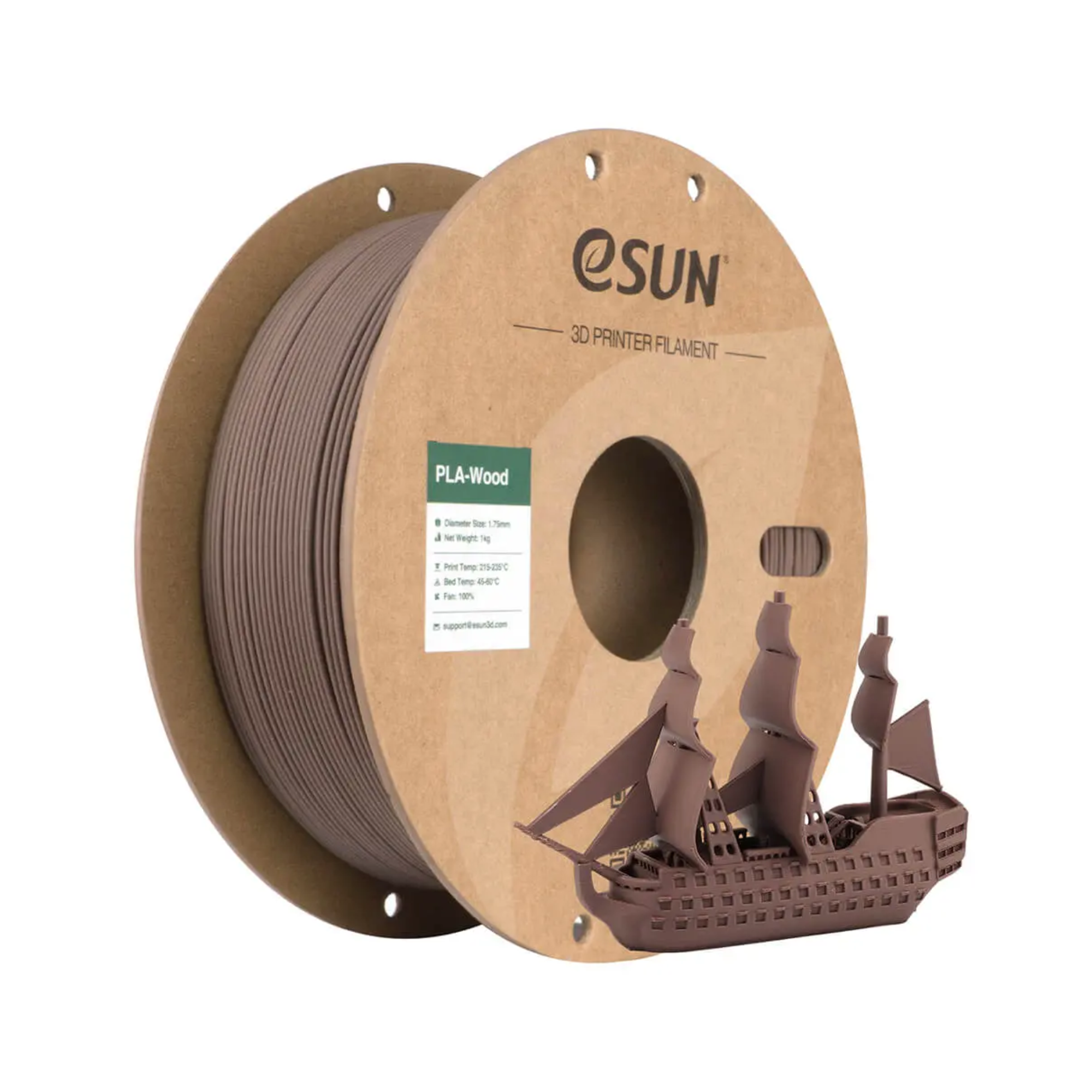 Esun PLA-Wood 3D Printing Filament 1KG - Walnut