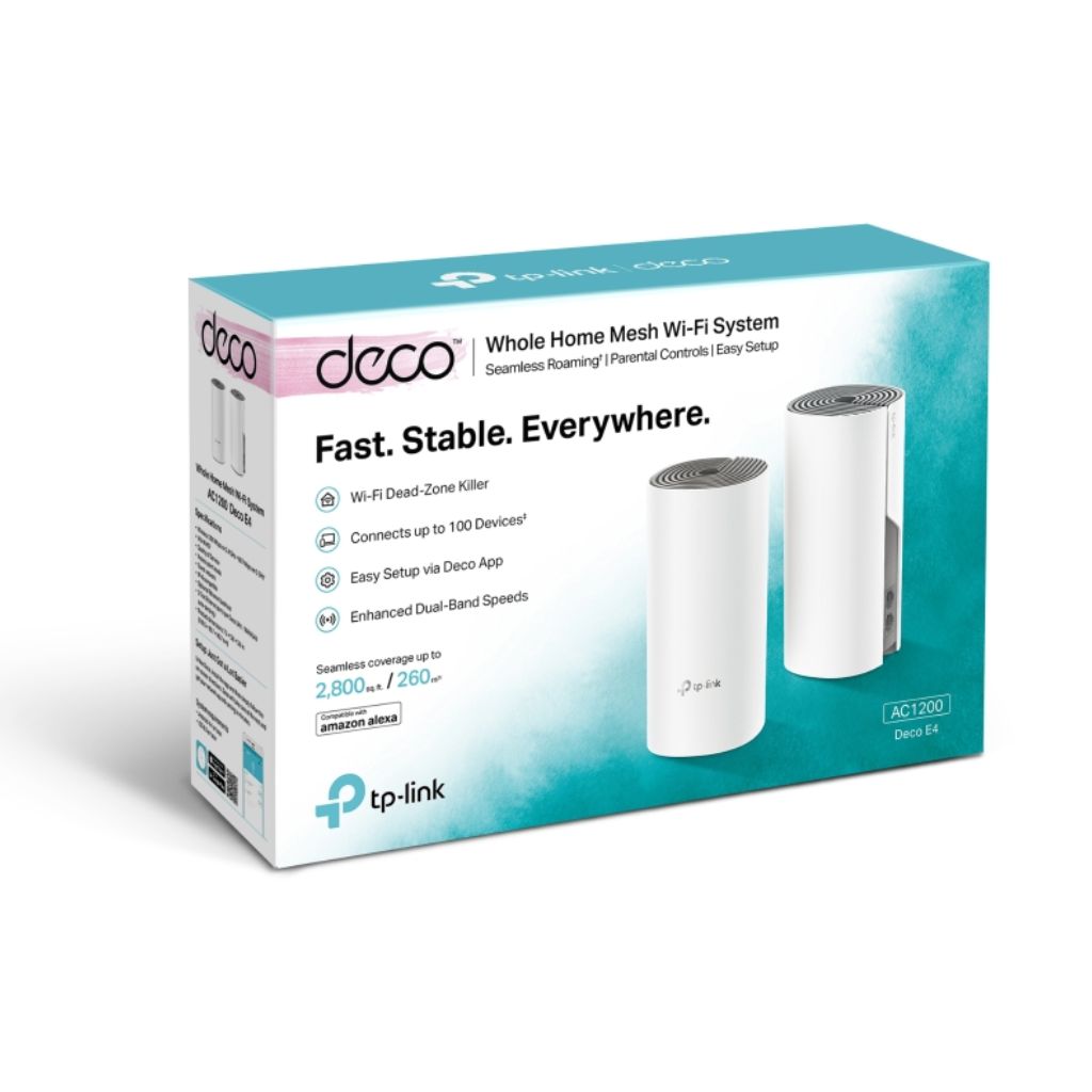 Deco E4 AC1200 Whole Home Mesh Wi-Fi 5 System 2-Pack