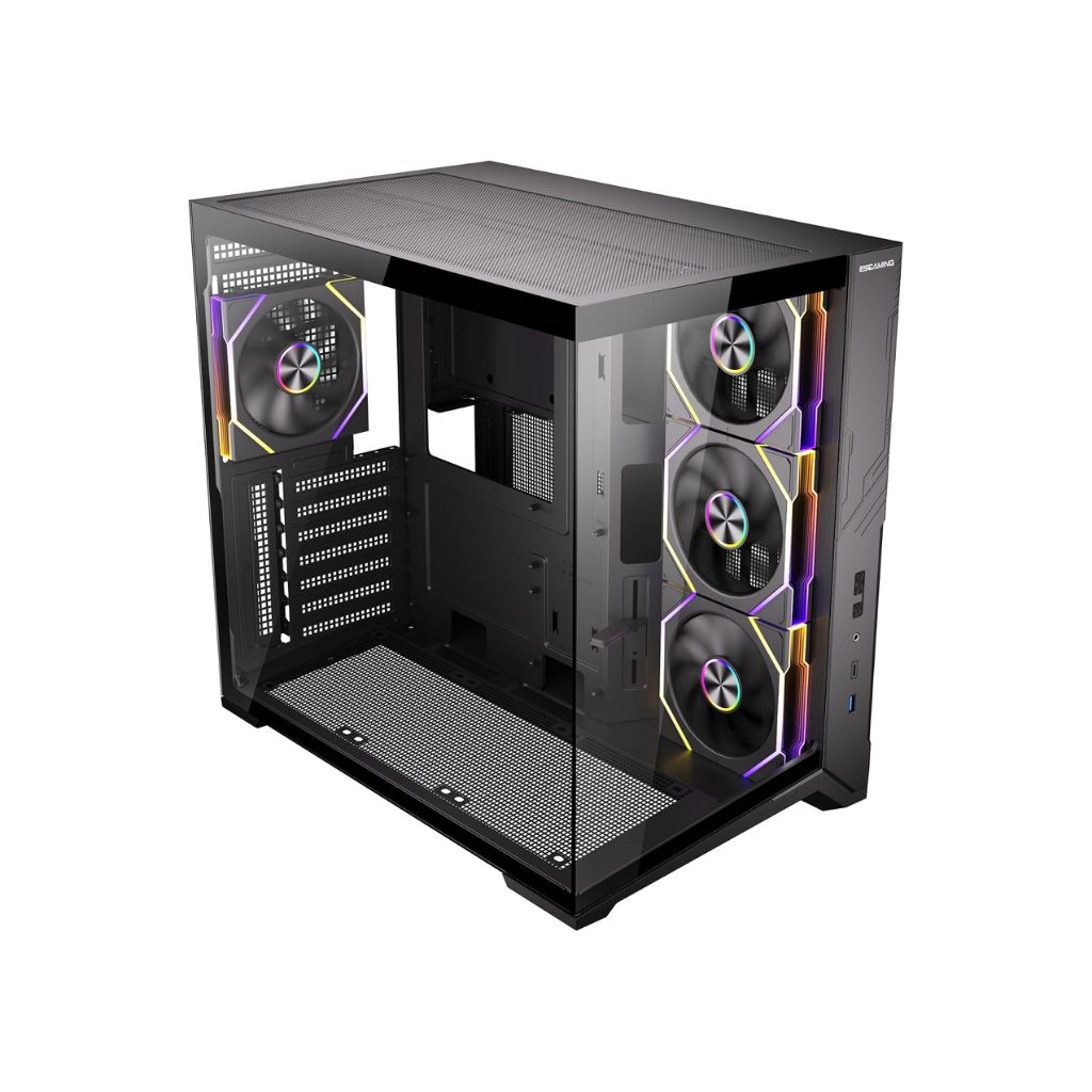 ESGAMING Zero Max - صندوق حاسوب ATX - أسود