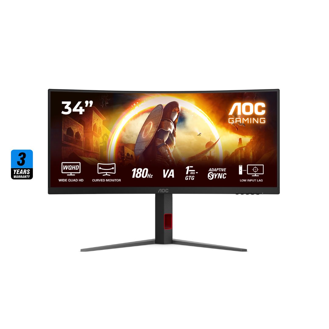 AOC CU34G4G 34 2K (3440x1440) 180Hz 0.5Ms Fast VA Ultrawide Curved , Monitor