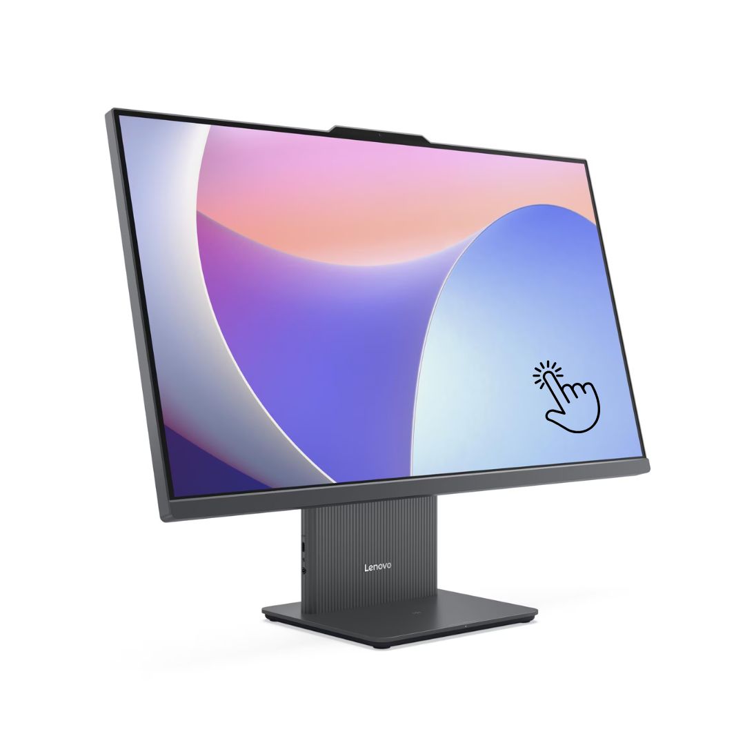 جهاز لينوفو IdeaCentre 24IRH9 المتكامل (M6AK)، معالج Intel Core i5-13420H، ذاكرة وصول عشوائي 8 جيجابايت، قرص صلب SSD بسعة 512 جيجابايت، معالج رسومات Intel® UHD، شاشة لمس IPS بدقة FHD مقاس 24 بوصة، لون أسود