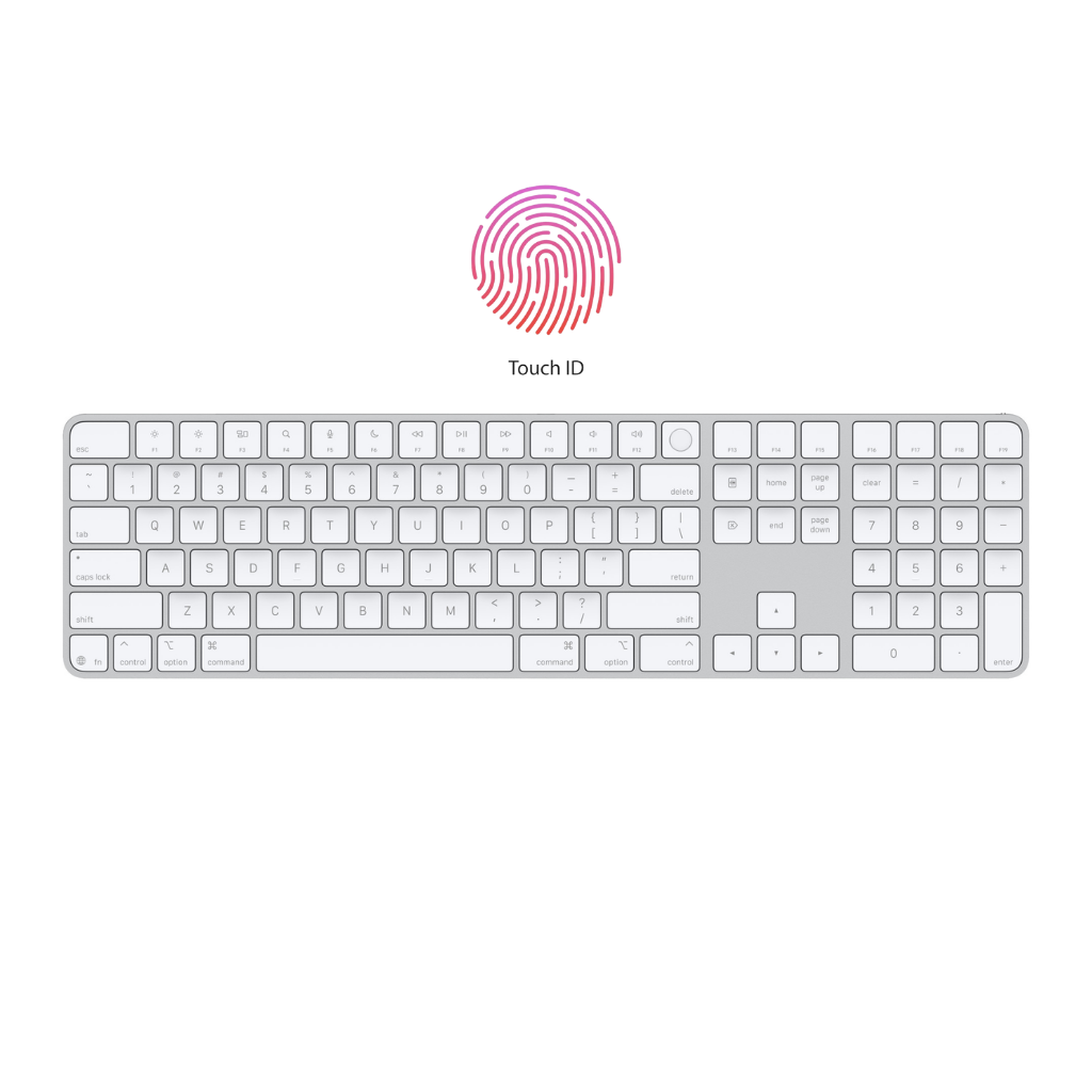 Apple Magic MXK73LL/A Keyboard with Touch ID and Numeric Keypad (US English) - White Keys