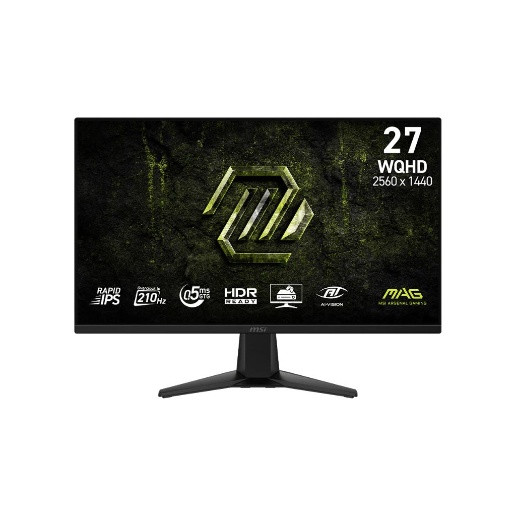 شاشة MSI MAG 275QF E21 مقاس 27 بوصة بدقة 2K (2560 × 1440) وتردد 210 هرتز ووقت استجابة 0.5 مللي ثانية، IPS مسطحة