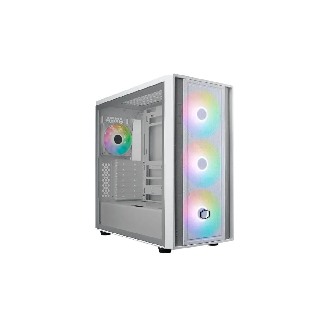 Cooler Master MasterBox 600 Mid Tower Case - White | 4‑Fan Airflow