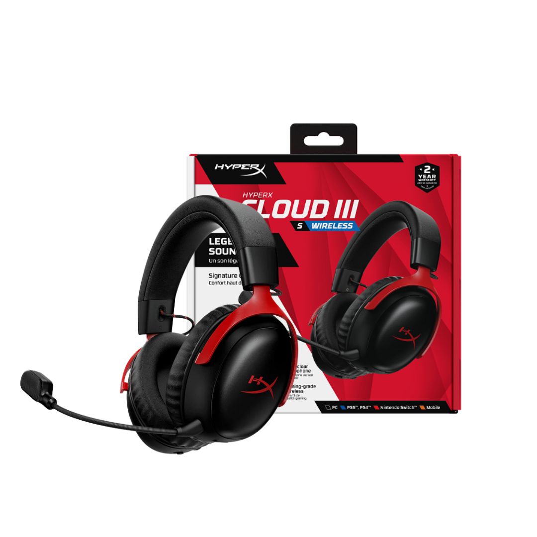 سماعة الألعاب اللاسلكية HyperX Cloud III S - أسود وأحمر