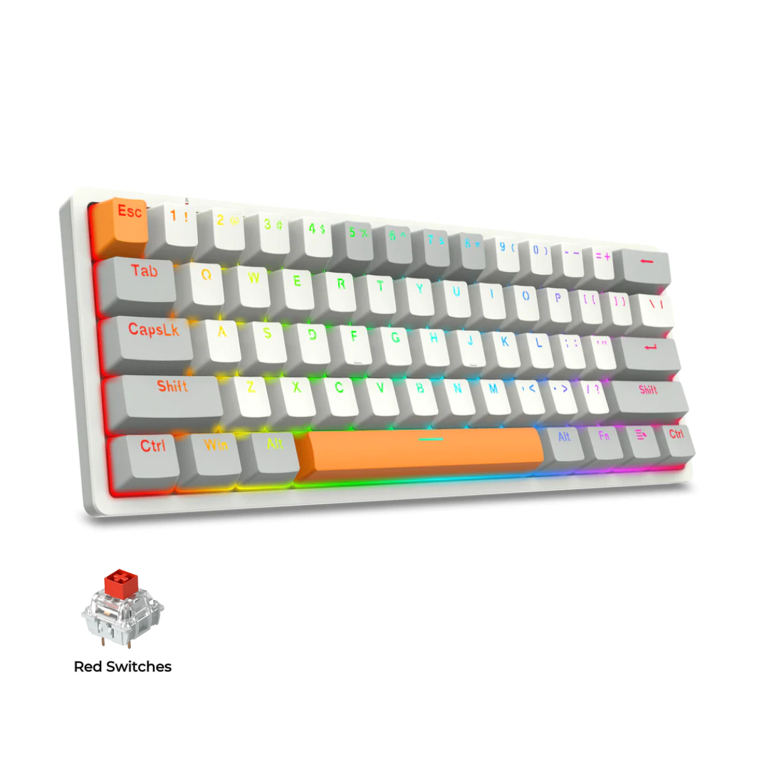 Redragon Akali K642-RGB 60% Wired Gaming Mechanical Keyboard - شركة القيم العالمية للحاسبات