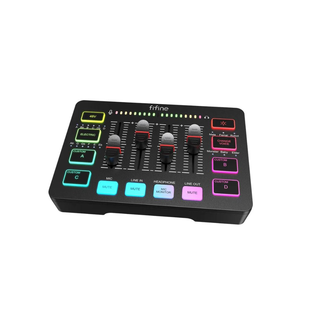 FIFINE AmpliGame SC3 - RGB Gaming Audio Mixer