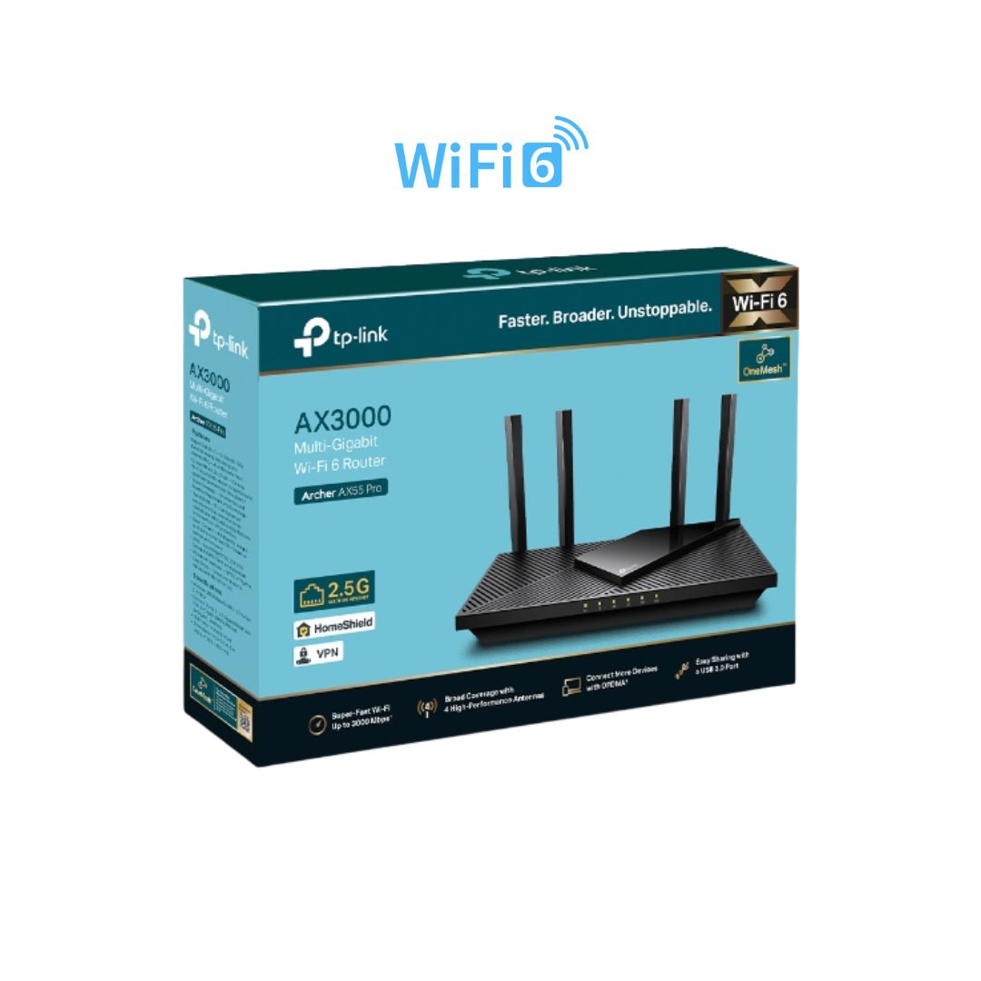 TP-Link Archer AX55 PRO, AX3000 Dual Band Gigabit Wi-Fi 6 Router