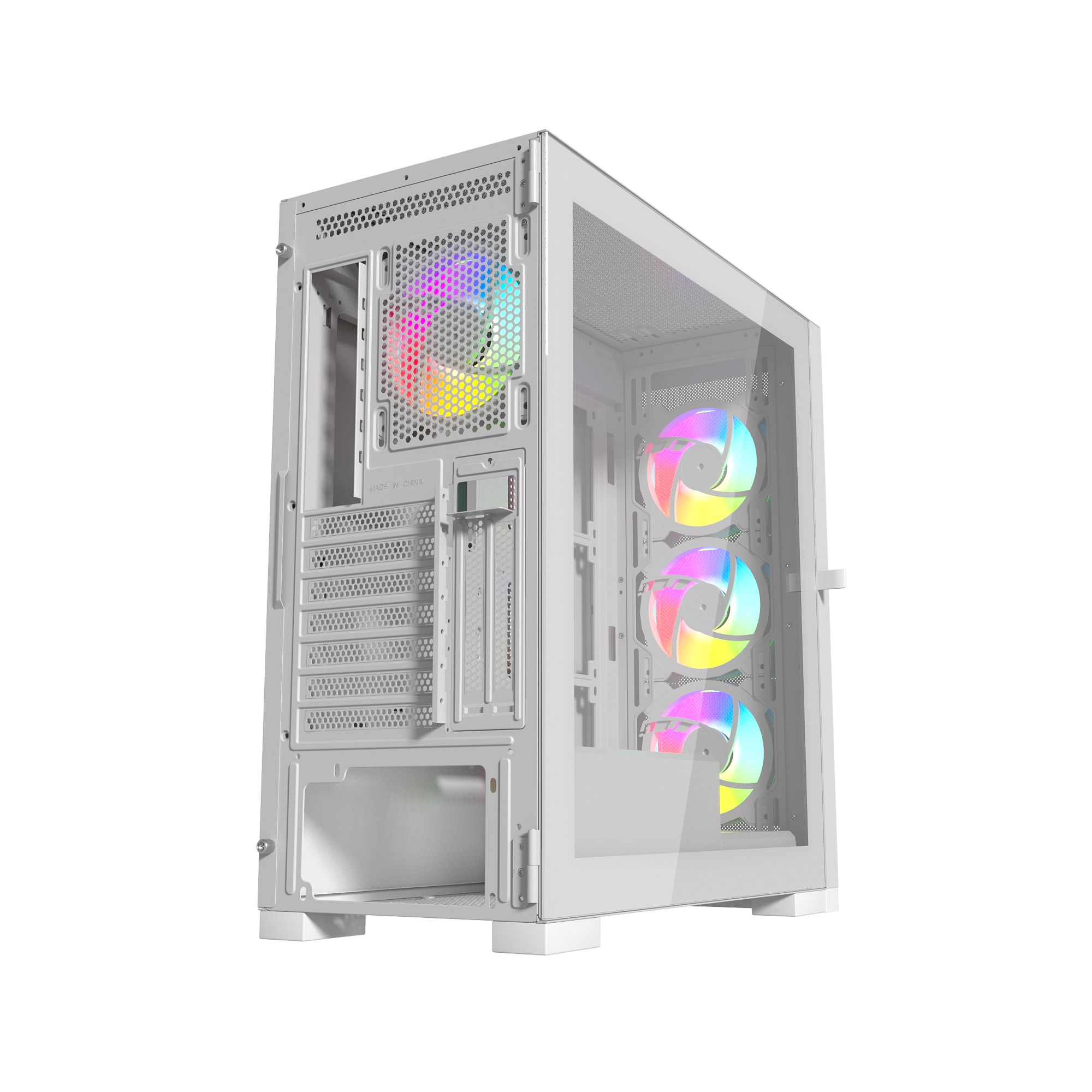 Raptor 290-XL ARCTIC HAWK RGB Mid Tower Case - White