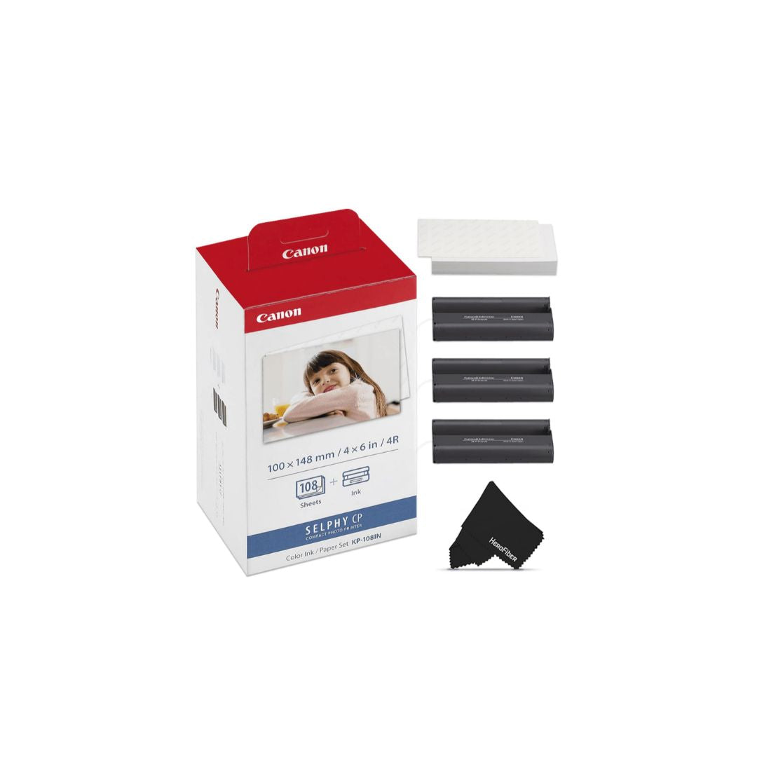 Canon KP-108IN Color Ink & Paper Set - 108 Sheets 4x6 for SELPHY CP Series