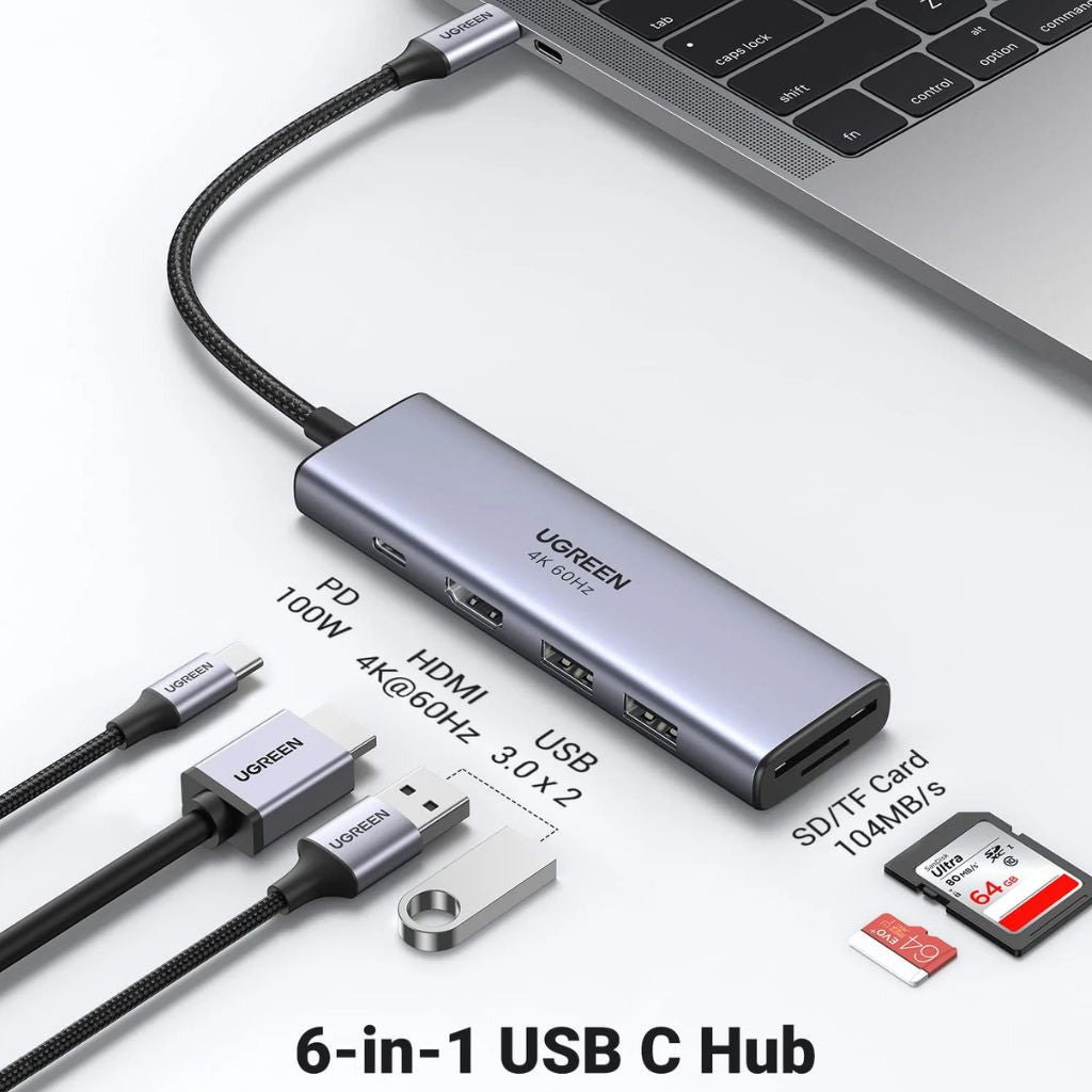 UGREEN UG-60384 USB-C Multifunction Adapter Hub with PD Charging