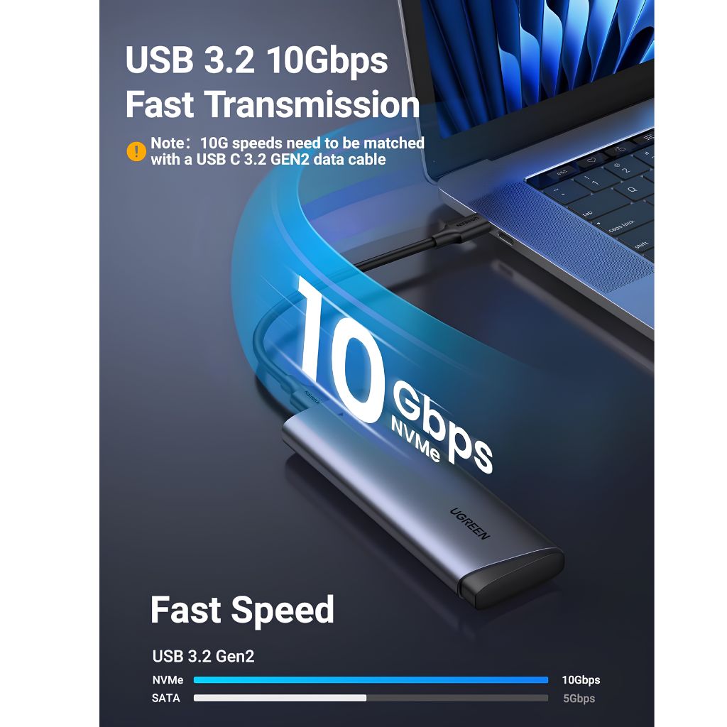 UGREEN UG-90264 10Gbps M.2 NVMe SATA Enclosure