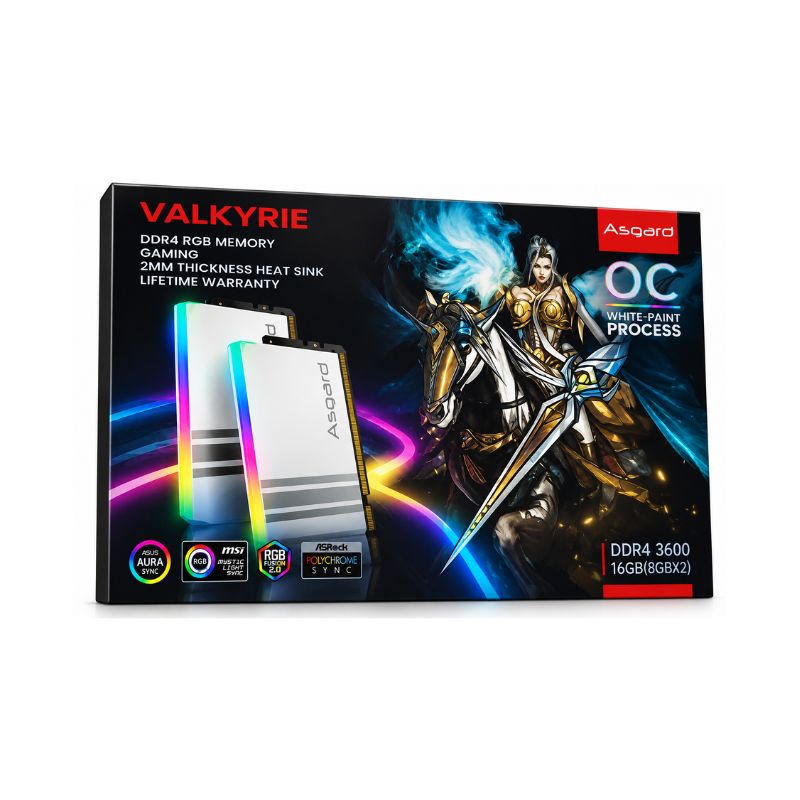 Asgard DDR4 16GB (2x8GB) 3600MHz Dual Channel | 288-Pin DIMM White
