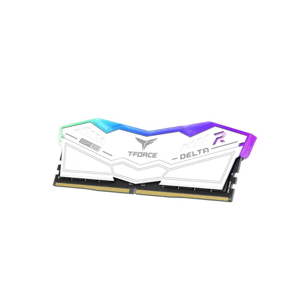 ذاكرة الوصول العشوائي TEAMGROUP T-Force Delta RGB DDR5 بسعة 16 جيجابايت (16x1 جيجابايت) 6000 ميجاهرتز CL38 RGB - أبيض